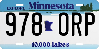 MN license plate 978ORP