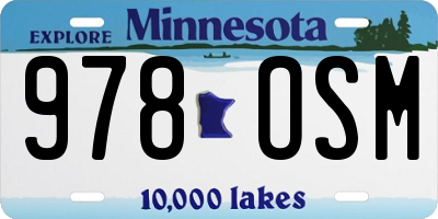 MN license plate 978OSM