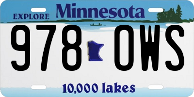 MN license plate 978OWS