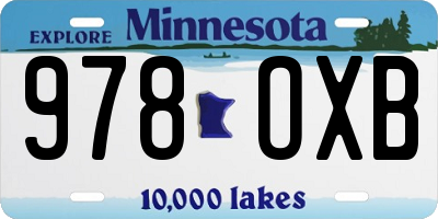 MN license plate 978OXB