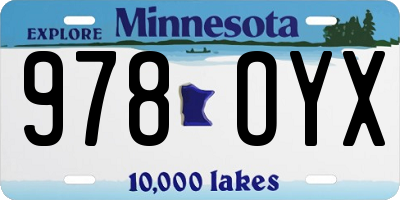 MN license plate 978OYX
