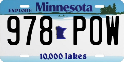 MN license plate 978POW