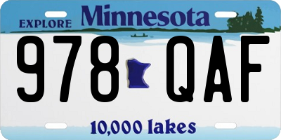 MN license plate 978QAF