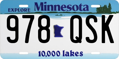 MN license plate 978QSK