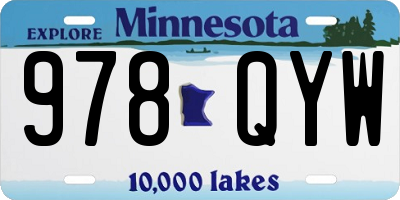 MN license plate 978QYW