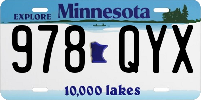 MN license plate 978QYX