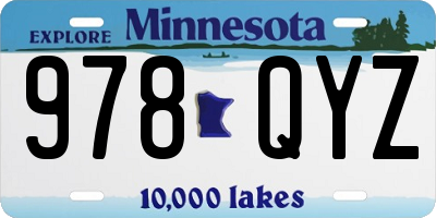MN license plate 978QYZ