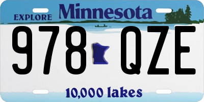 MN license plate 978QZE