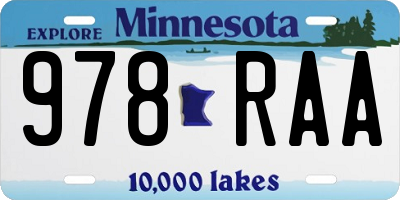 MN license plate 978RAA
