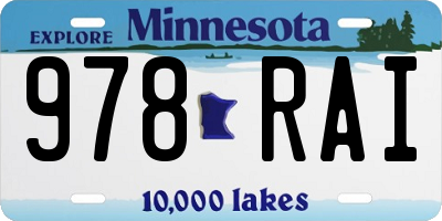 MN license plate 978RAI