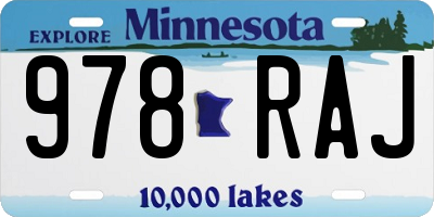 MN license plate 978RAJ