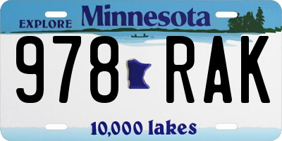 MN license plate 978RAK