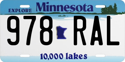 MN license plate 978RAL