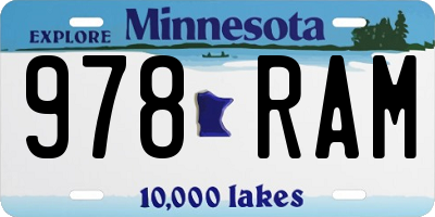 MN license plate 978RAM