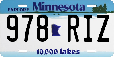 MN license plate 978RIZ