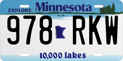 MN license plate 978RKW