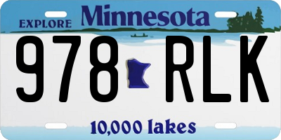 MN license plate 978RLK