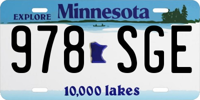 MN license plate 978SGE
