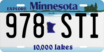 MN license plate 978STI