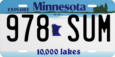 MN license plate 978SUM