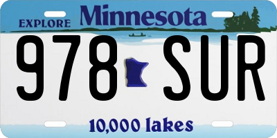 MN license plate 978SUR