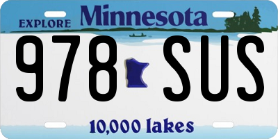 MN license plate 978SUS
