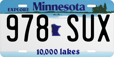 MN license plate 978SUX