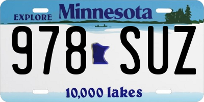 MN license plate 978SUZ