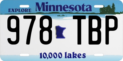 MN license plate 978TBP