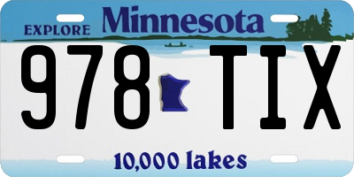 MN license plate 978TIX