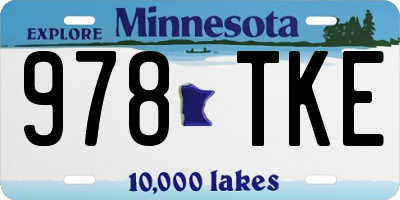 MN license plate 978TKE