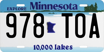 MN license plate 978TOA