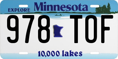 MN license plate 978TOF