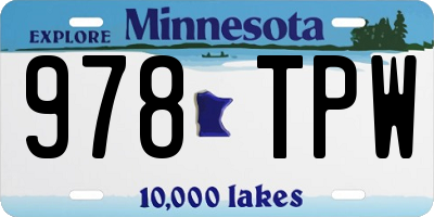 MN license plate 978TPW