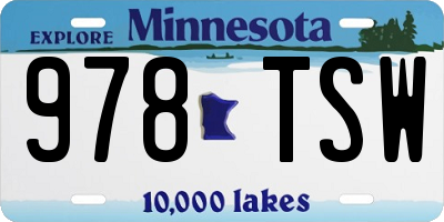 MN license plate 978TSW
