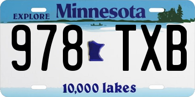 MN license plate 978TXB