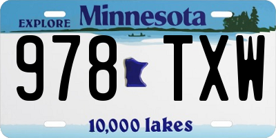 MN license plate 978TXW