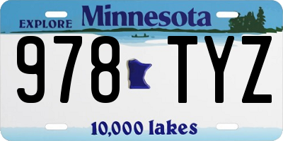 MN license plate 978TYZ