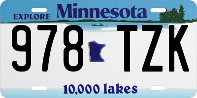 MN license plate 978TZK