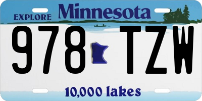 MN license plate 978TZW