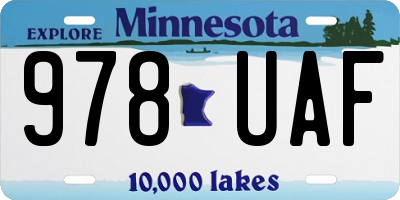 MN license plate 978UAF