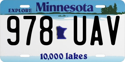 MN license plate 978UAV