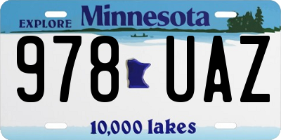 MN license plate 978UAZ