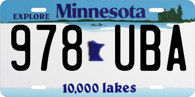 MN license plate 978UBA