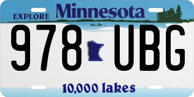 MN license plate 978UBG