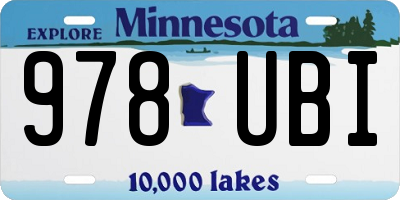 MN license plate 978UBI