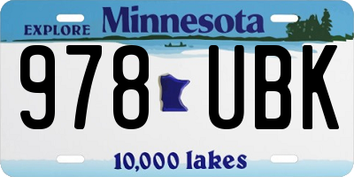 MN license plate 978UBK