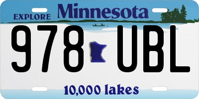 MN license plate 978UBL