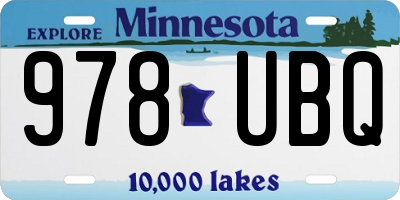 MN license plate 978UBQ