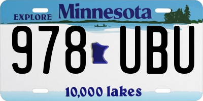 MN license plate 978UBU